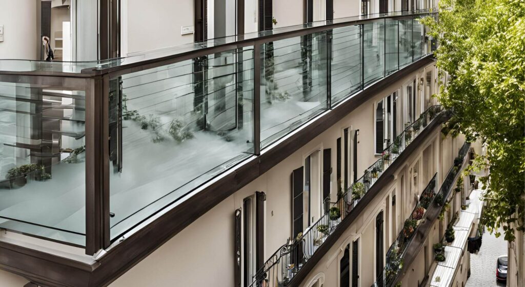 Französische Balkone aus Glas